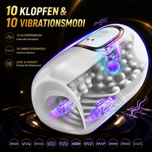 Load image into Gallery viewer, Automatische Masturbatoren Penis Stroker Blowjob mit 10 Klopfen &amp; 10 Vibrationsmodi
