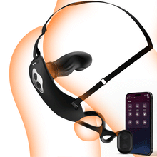 Load image into Gallery viewer, Hugo – Tragbarer Prostata-Massager mit Stoßbewegungen, Gurten sowie App- &amp; Fernbedienungs-Doppelsteuerung