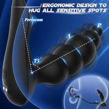 Load image into Gallery viewer, 3 in 1 Analkugeln Prostatamassager Dual Penisringe Analvibrator Spielzeug