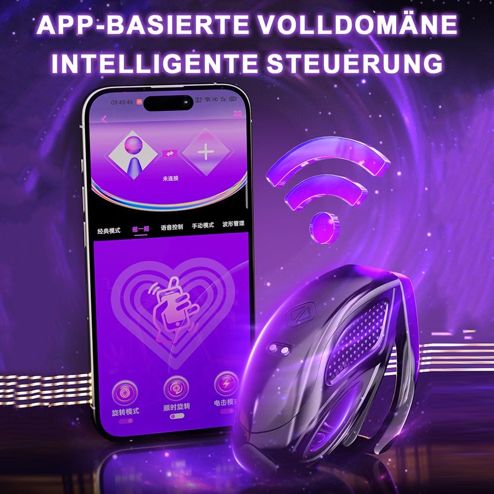 App-gesteuertes E-stim Keuschheitskäfig Peniskäfig Penis Bondage mit 10 Frequenz