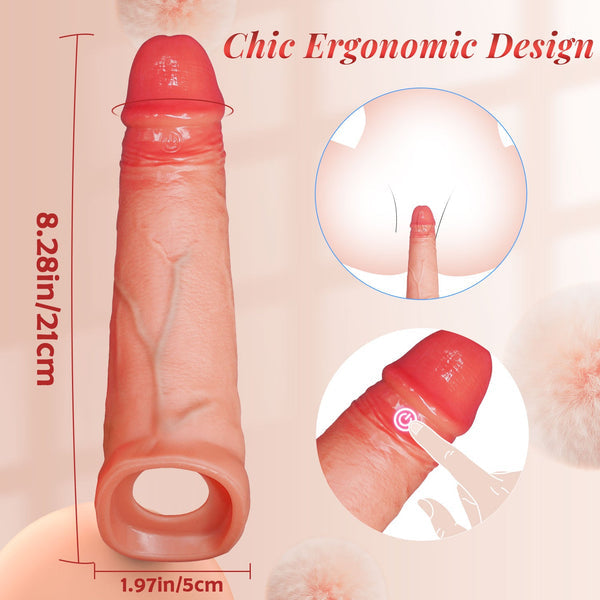 APP Vibrationsmodi Sex Spielzeug für Paare Frauen Extrem Realistisch Dildo Penis Sleeve für Vergrößerung und Zeit Verlängern