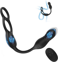 Load image into Gallery viewer, Analvibrator Prostata Stimulation Vibration Männer, Anal Plug Vibrator Mit Penisring, Anal Dildo Analvibratoren Mit Stoßfunktion, Herren Anal Toy Sex Spielzeug für Mann