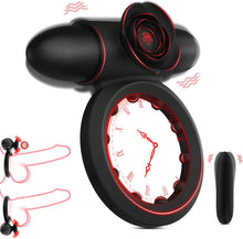 Load image into Gallery viewer, Penisring Vibrator mit Bullet-Vibrator Sex Spielzeug für die Paare Männer, Vibration-Penisringe Sex Toys mit 10 Modi Cockring für Penis Testikel Stimulation, Klitorisstimulator Sexspielzeug für Frauen