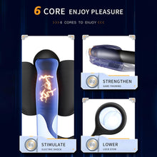 Load image into Gallery viewer, Elektrische Penis Trainer mit 5 Elektroschock-Modi und 10 Vibrationen Silikon Vibrator Masturbator Penis Stimulator Masturbieren Eichelstimulator Penistrainer Sex Spielzeug für Männer Paare