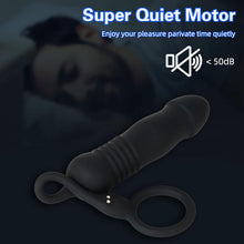 Load image into Gallery viewer, Männlicher Prostata Stimulator Massagegeräte Analvibratoren mit Penisring Fernbedienung Teleskop Vibrator mit 3 Vibrationsmodi+3 Schubmodi Analplug Dildo Sexspielzeug für Männer