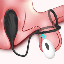 Load image into Gallery viewer, Prostata Massagegerät Analvibratoren mit Penisring für Mann mit 10 Vibrationsmodi Penis Stimulation Vibrator Anal Butt Plug mit Fernbedienung Analdildo Vibration Sexspielzeug für Männer Frauen