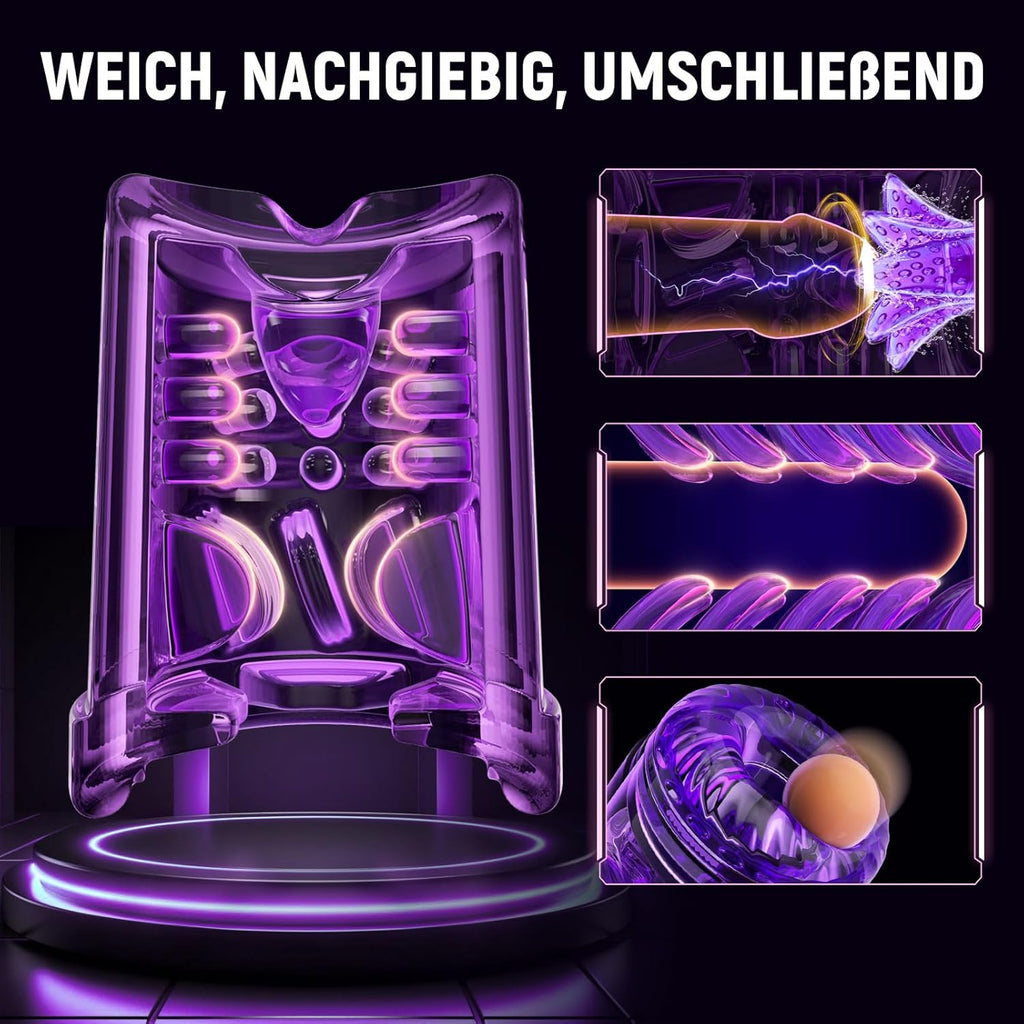 Masturbieren für Männer mit 9 Teleskop 9 Rotation 9 Saugen, Elektrischer Masturbator mit Handyhalterung Blowjob Taschenmuschi für die Männer Elektrisch Sexspielzeug für Männer Solo