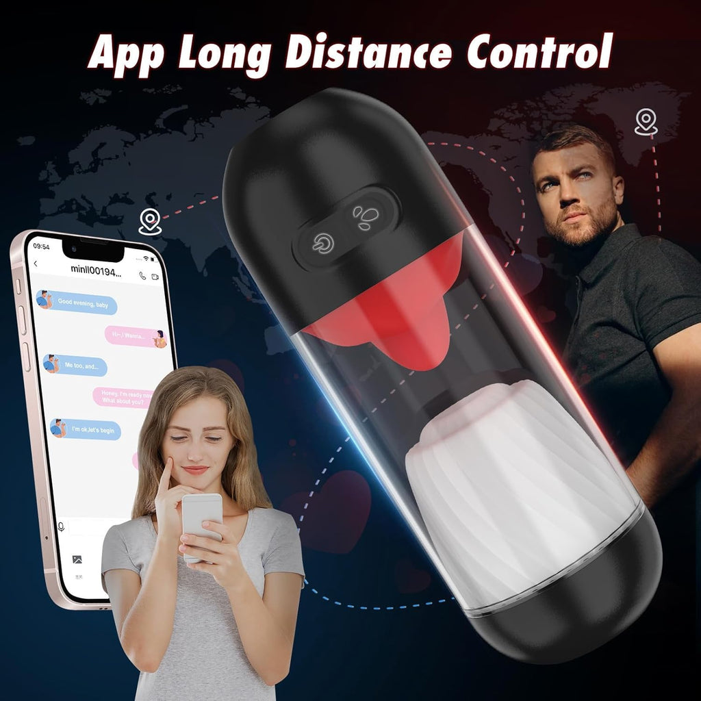 Elektrischer Masturbator Eichel Stimulator Sexspielzeug 9-Frequenz-Zungenleck-Vibrationsmodus Männlicher vibrierender Masturbationsbecher rotierende vibrierende Eichel leckender Flugzeugbecher