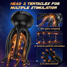 Load image into Gallery viewer, Tentacle Shaped Penis Vibrator - 10 Vibrating 360° Wrapping for Glans Clit Nipple Stimulation