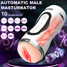 Load image into Gallery viewer, Elektrischer Masturbator Mann Cup Heizfunktion mit 10 Modi Masturbieren für Männer Sex Spielzeug für die Männer Soundfunktion Sexspielzeug Taschenmuschi Penis Masturbatoren Vibrator Blowjob