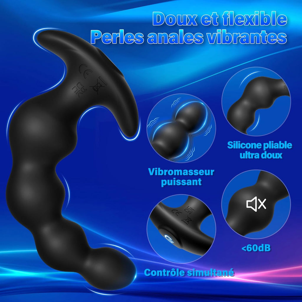 Plug Anal Vibromasseur Sex Toys - 14cm Extenseur plug anus plaisir pour hommes, femmes et couples, jouet sexuel plug anale est livré avec 9 modes de vibration et App Caractéristique, étanche IPX6