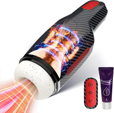 Masturbieren FüR MäNner - Masturbatoren FüR Die MäNner Mit 5 Saugmodus Und 10 Vibrationsmodi, Taschenmuschi FüR Die MäNner 3d Realistische Vagina Heizung