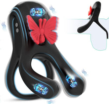 Load image into Gallery viewer, Penisring Vibrator mit 10 Vibrationsmodi, Premium Dehnbarer Silikon Penis Ring Sex Spielzeug für die Männer, Cockring Sexspielzeug für Paare Extrem Sex,Penisringe Sexspielzeug für Männer Solo Sex Toys