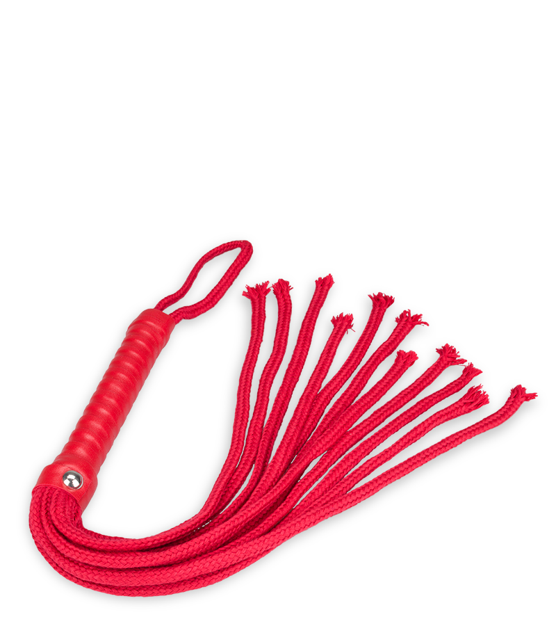 Rote BDSM-Riemenpeitsche